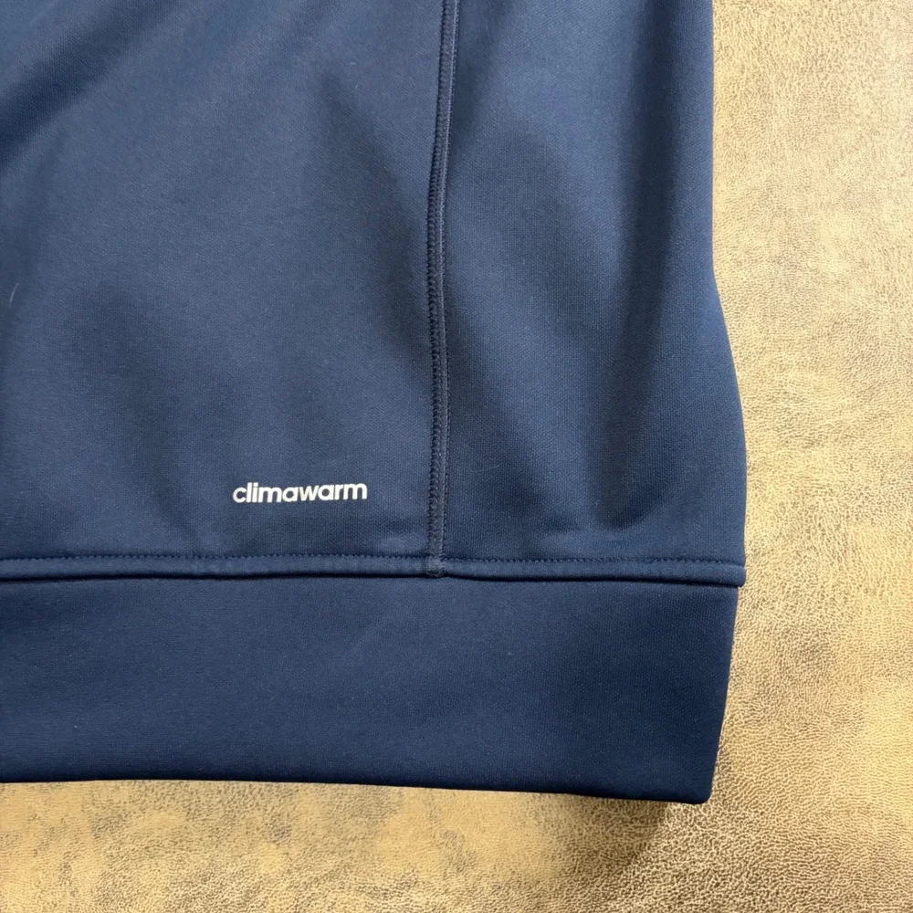 Adidas Full Zip Hoodie Mens Size‎ M Blue Gray Climawarm Fleece Raglan Jacket